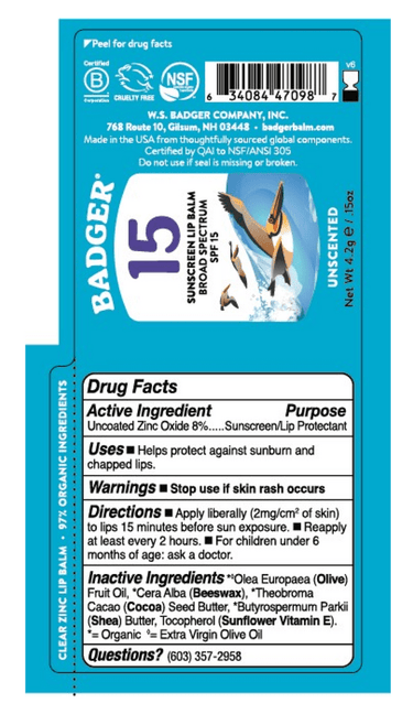 Badger SPF 15 Active Mineral Lip Balm Stick * Badger Supplement - Conners Clinic